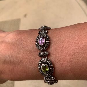 Amethyst, Peridot & Topaz bracelet.